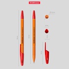 Ручка шариковая ErichKrause R-301 Orange Stick, узел 0.7 мм, чернила красные, длина линии письма 2000 метров, штрихкод на ручке 2288909 - фото 13357794