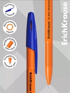 Ручка шариковая ErichKrause R=301 Orange Stick, узел 0.7 мм, синяя - Фото 4
