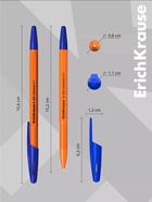 Ручка шариковая ErichKrause R=301 Orange Stick, узел 0.7 мм, синяя - Фото 6