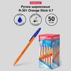 Ручка шариковая ErichKrause R-301 Orange Stick, узел 0.7 мм, чернила синие, длина линии письма 2000 метров, штрихкод на ручке 2288910 - фото 1992767