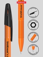 Ручка шариковая ErichKrause R=301 Orange Stick, узел 0.7 мм, чёрная - Фото 18
