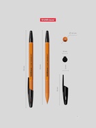 Ручка шариковая ErichKrause. R-301 Orange Stick, чёрный стержень, узел 0.7 мм - Фото 4