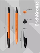Ручка шариковая ErichKrause R=301 Orange Stick, узел 0.7 мм, чёрная - Фото 7