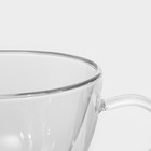 Кружка с двойными стенками Magistro «Лиди. Дуо», 400 мл, стекло, прозрачная - Фото 4
