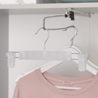 Вешалка для брюк и юбок с зажимами, 29×13 см, цвет прозрачный - Фото 1