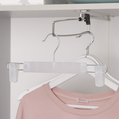 Вешалка для брюк и юбок с зажимами, 29×13 см, цвет прозрачный