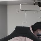 Плечики - вешалка для одежды, размер 48-50, покрытие soft-touch, чёрные - Фото 2