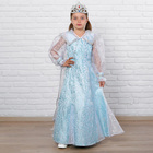 Детский карнавальный костюм «Снежная королева», парча, размер 28, рост 110 см - Фото 1