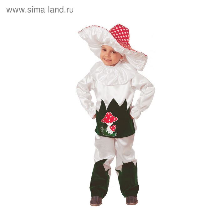 Карнавальный костюм «Грибок», куртка, брюки, шляпа, р. 30, рост 116 см - Фото 1