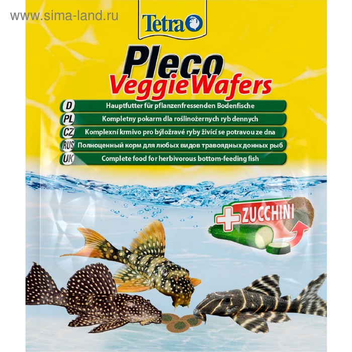 Корм Tetra Pleco Veggie Wafers для рыб, 15 г. - Фото 1