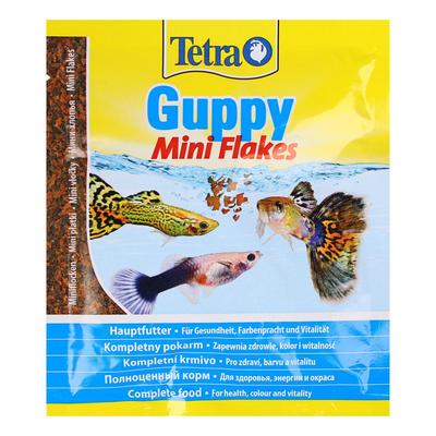 Корм TetraGuppy для рыб, мини-хлопья, пакет, 12 гр.