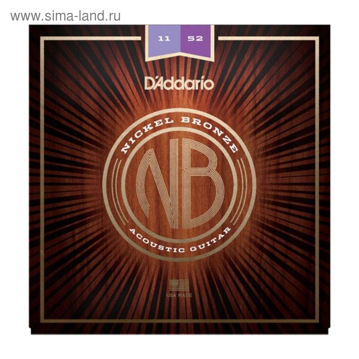 Струны для акустической гитары D'Addario NB1152 Nickel Bronze, Custom Light, 11-52 - Фото 1