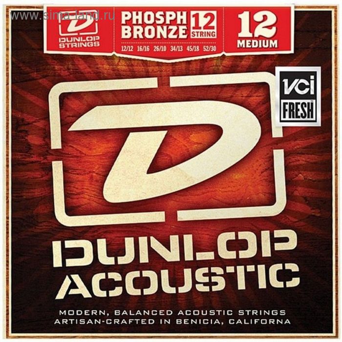 Струны для акустической 12-струнной гитары Dunlop DAP1252J, Medium, 12-52 - Фото 1