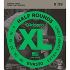 Струны для электрогитары D'Addario EHR330 Half Round, Extra-Super Light, 8-39 - фото 299630106