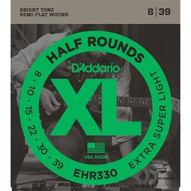 Струны для электрогитары D'Addario EHR330 Half Round, Extra-Super Light, 8-39