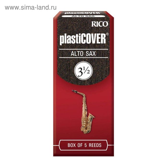 Трости для саксофона альт Rico RRP05ASX350 Plasticover, размер 3.5, 5шт - Фото 1