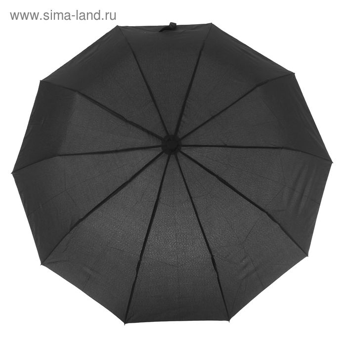 Зонт полуавтомат, R=49см, цвет чёрный - Фото 1
