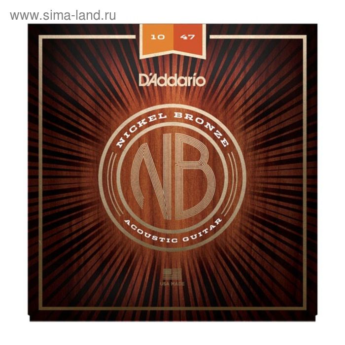 Струны для акустической гитары D'Addario NB1047 Nickel Bronze, Extra Light, 10-47 - Фото 1