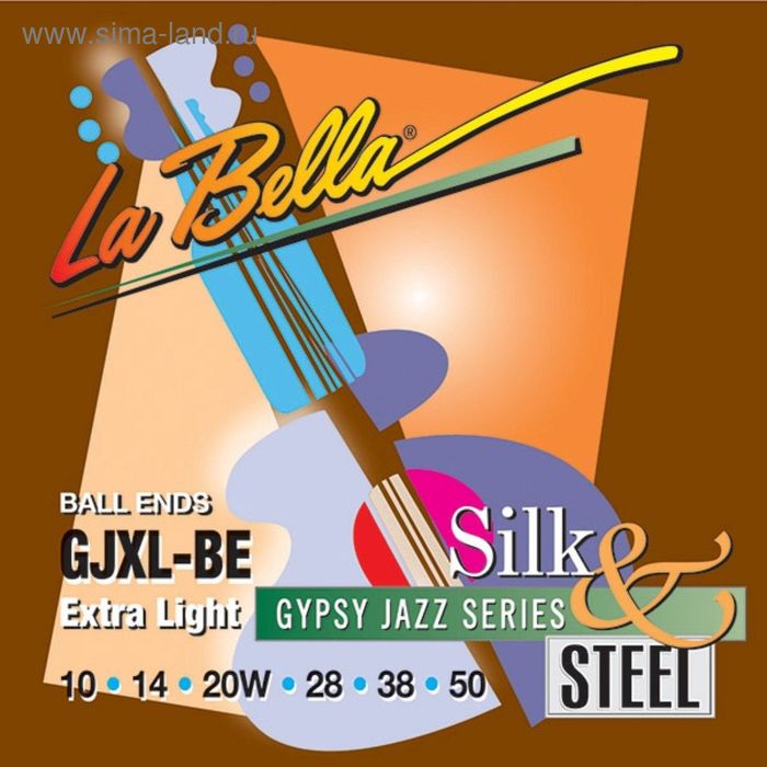 Струны для акустической гитары La Bella GJXL-BE Gypsy Jazz Extra Light, 10-50 - Фото 1