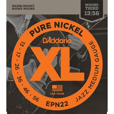 Струны для электрогитары D`Addario EPN22 XL PURE NICKEL Jazz Medium 13-55