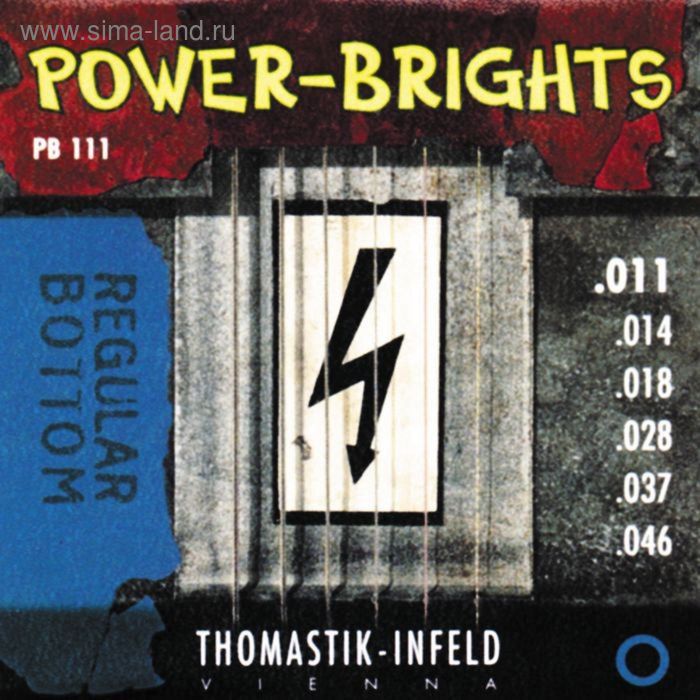 Струны для электрогитары Thomastik PB111 Power-Brights Regular Bottom 11-46 - Фото 1