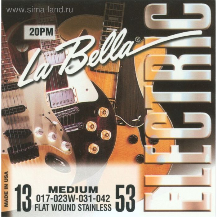 Струны для электрогитары La Bella 20PM, Medium, 13-53 - Фото 1