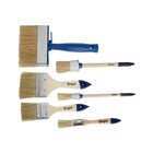 Набор кистей ТУНДРА, плоские 3/4", 2", 3", круглые №2, №8, макловица 30×120 мм, 6 шт. - Фото 4