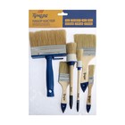 Набор кистей ТУНДРА, плоские 3/4", 2", 3", круглые №2, №8, макловица 30×120 мм, 6 шт. - Фото 5