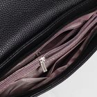 Сумка женская на молнии, отдел с перегородкой, наружный карман, длинный ремень, цвет чёрный - Фото 5