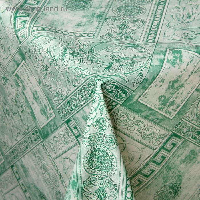 Клеенка столовая на нетканой основе «Римские каникулы», 1,35×25 м, цвет зеленый - Фото 1