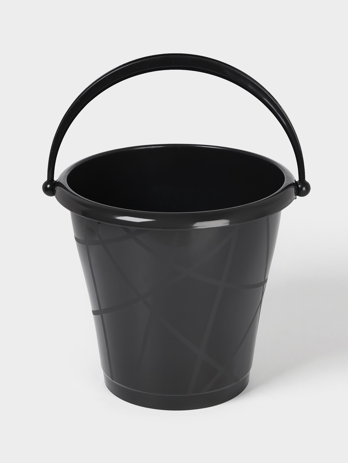 Ведро хозяйственное СибПолимер, 7 л, пластик, чёрное - Фото 1
