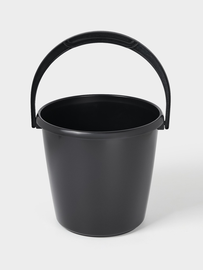 Ведро хозяйственное СибПолимер, 8 л, пластик, чёрное - Фото 1