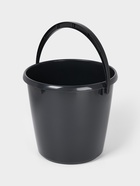 Ведро хозяйственное, 10 л, d=29 см, h=28 см, пластик, чёрное - Фото 4