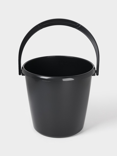 Ведро хозяйственное СибПолимер, 12 л, пластик, чёрное