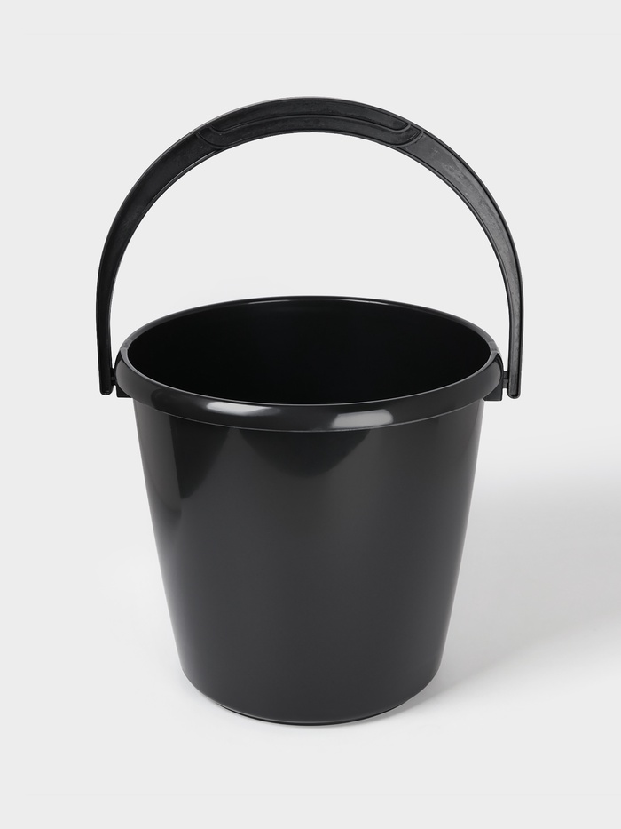 Ведро хозяйственное, 20 л, пластик, чёрное - Фото 1