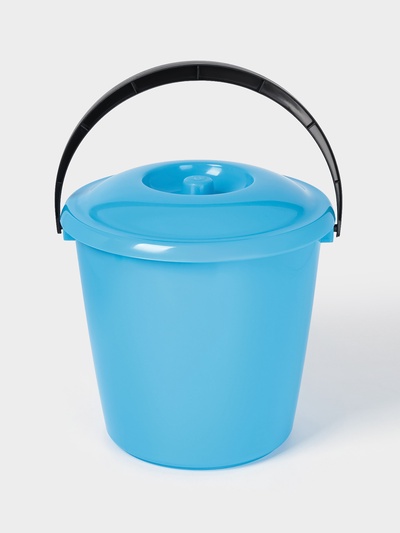 Ведро с крышкой, 10 л, d=32 см, h=26 см, пластик, МИКС