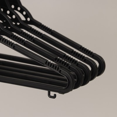 Плечики - вешалки для одежды, 5 шт, размер 46-48, чёрные