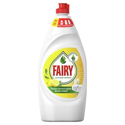 Средство для мытья посуды Fairy, гель, сочный лимон, 900 мл