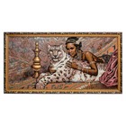Гобеленовая картина "Красавица с белым тигром" 65*125 см - Фото 1