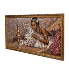 Гобеленовая картина "Красавица с белым тигром" 65*125 см - Фото 2