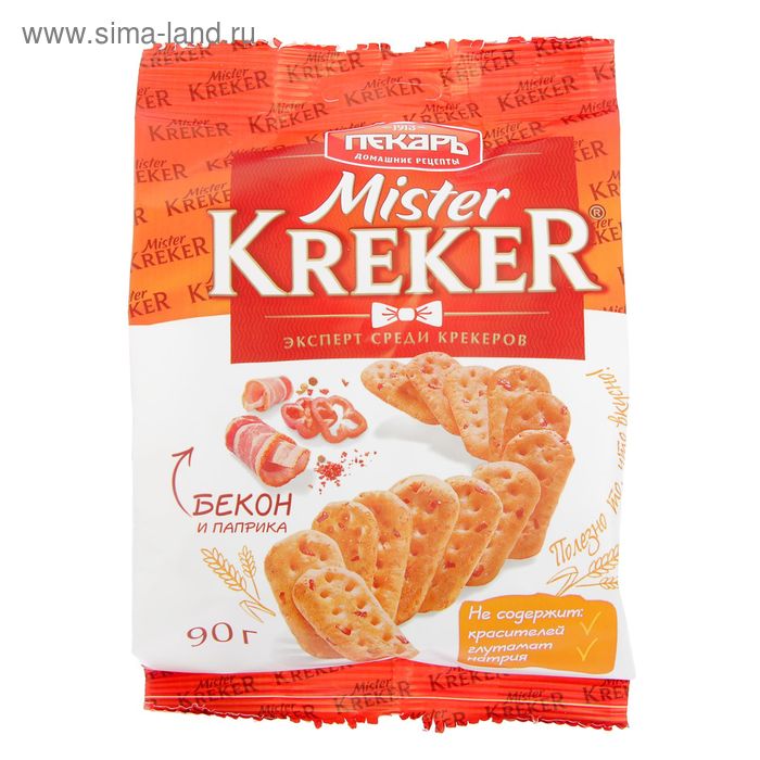 Печенье Мистер крекер со вкусом бекона и паприки, 90 г - Фото 1