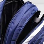 Рюкзак на молнии, 2 отдела, 2 наружных кармана, цвет синий/белый - Фото 5