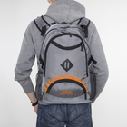 Рюкзак школьный, 2 отдела на молниях, 4 наружных кармана, цвет серый - Фото 2