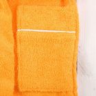 Халат махровый для девочки капюшон+кант, цвет оранжевый, рост 104 - Фото 4