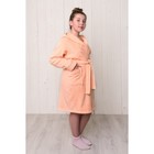 Халат для девочки с капюшоном, рост 92 см, персиковый, махра - Фото 3