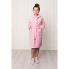 Халат для девочки с капюшоном, рост 92 см, розовый, махра - Фото 1