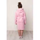 Халат для девочки с капюшоном, рост 104 см, розовый, махра - Фото 2