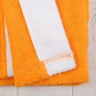 Халат махровый для девочки капюшон + комби/белый, цвет оранжевый, рост 98 - Фото 6