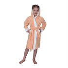 Халат для девочки, рост 104 см, персиковый/белый, махра - Фото 1