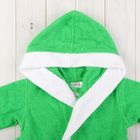Халат махровый для мальчика капюшон + комби/белый, цвет зеленый, рост 134 - Фото 2